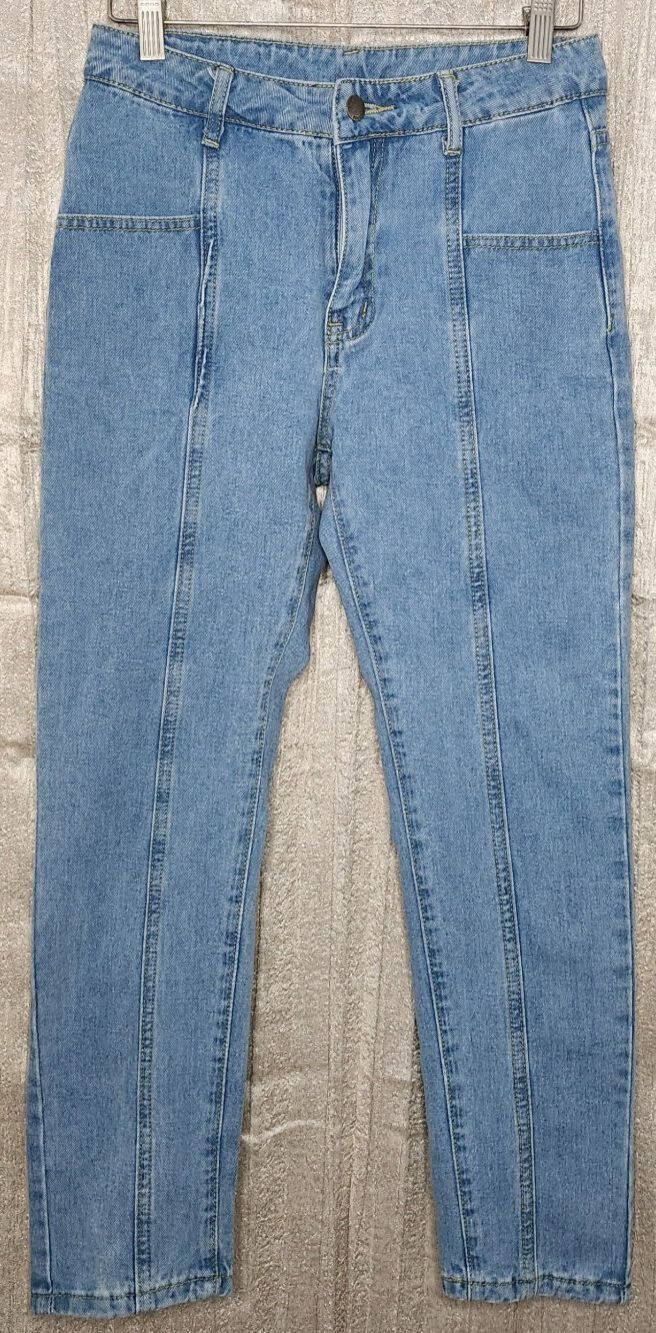 Women's XS 28x27 Light Wash Crop Slim Tapered Jeans High Rise Front Seaming